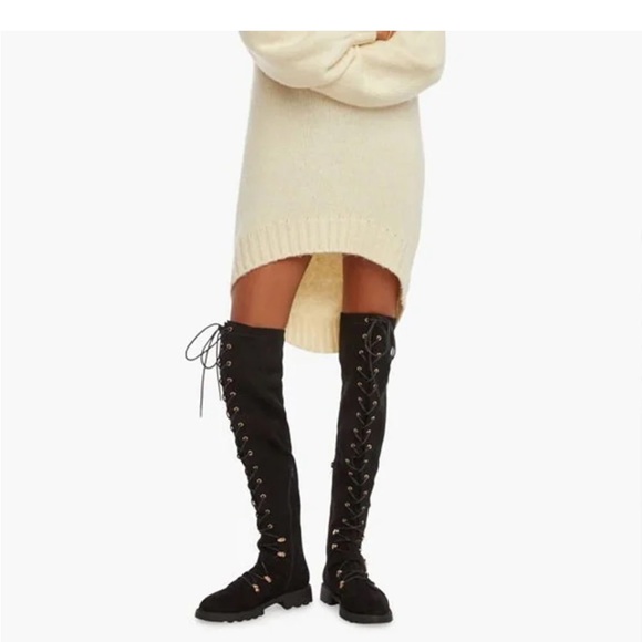 PHYLLIDA JUST FAB WOMEN BLACK LACE UP OVER KNEE HIGH BOOTS IN SIZE 9.5 - Picture 3 of 9